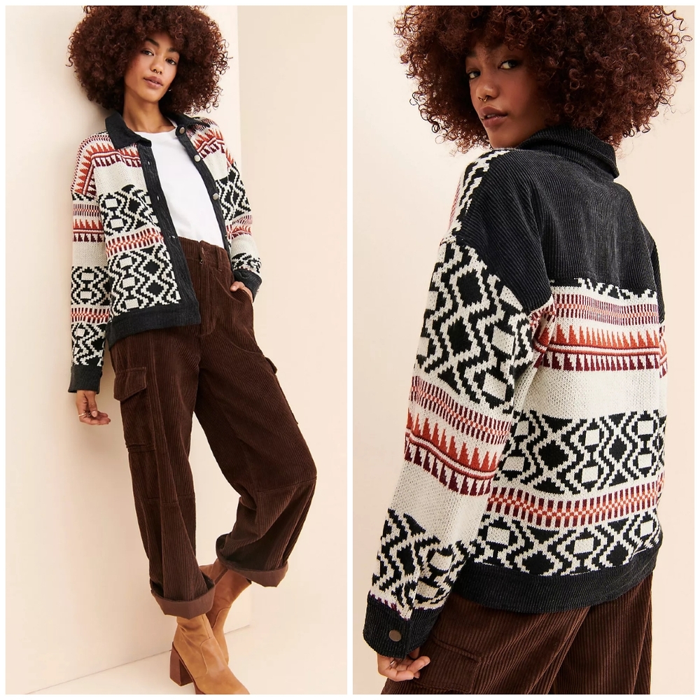 FATE Anthropologie Geometric Knit Jacket - Picture 6 of 9